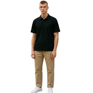 Men's Perry Ellis Black Polo Shirt-Size XL-short sleeved-Collared-Casual attire